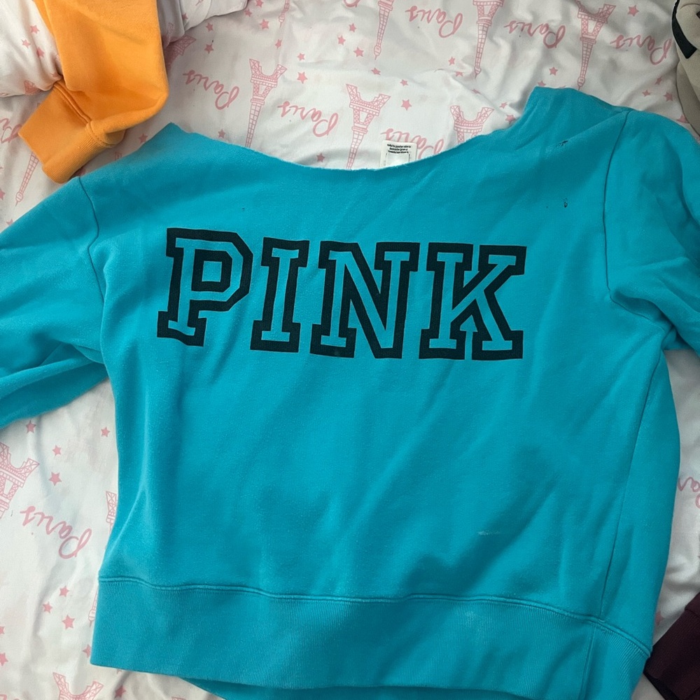 PINK Victoria's Secret Teal Kids Sweatshirt